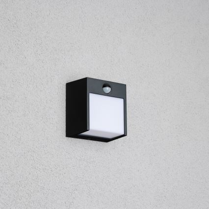 Brilagi - Iluminação de parede exterior LED com sensor TERNI LED/12W/230V preto IP44