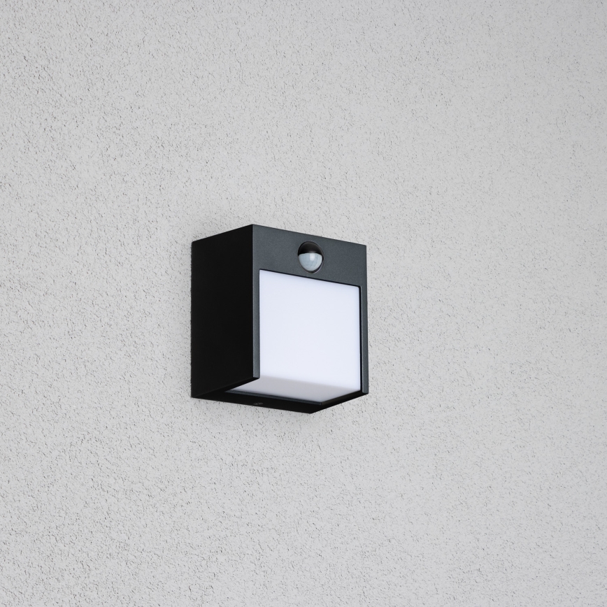 Brilagi - Iluminação de parede exterior LED com sensor TERNI LED/12W/230V preto IP44