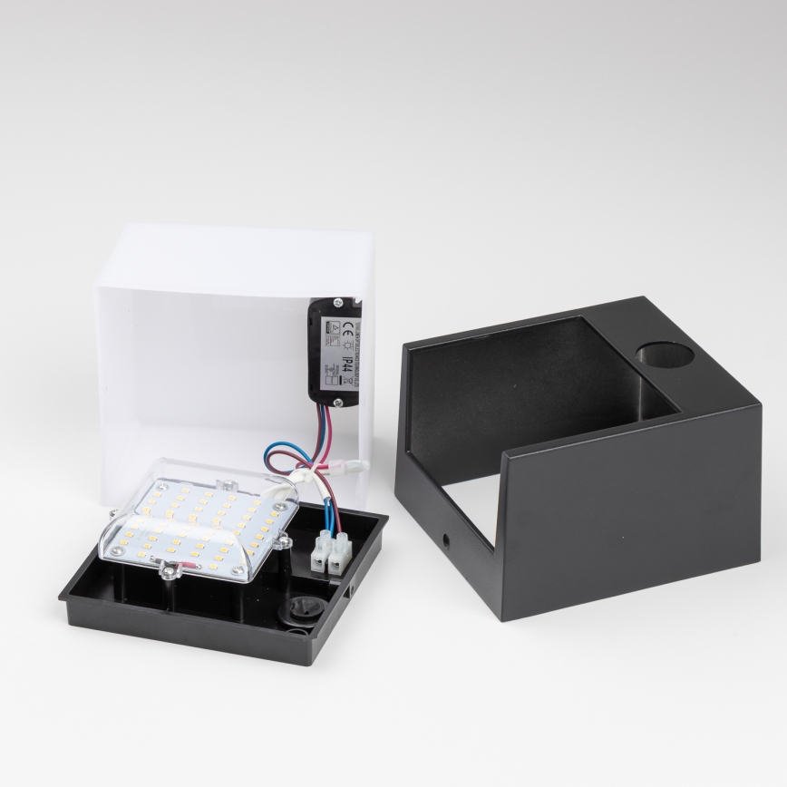 Brilagi - Iluminação de parede exterior LED com sensor TERNI LED/12W/230V preto IP44