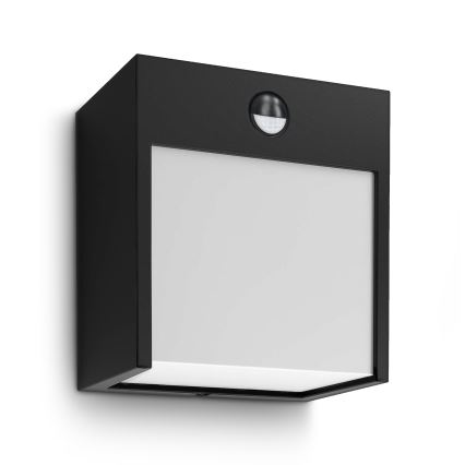 Brilagi - Iluminação de parede exterior LED com sensor TERNI LED/12W/230V preto IP44