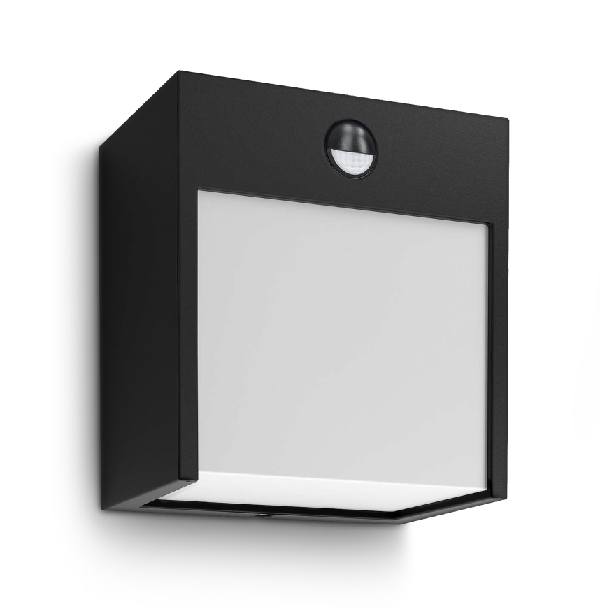 Brilagi - Iluminação de parede exterior LED com sensor TERNI LED/12W/230V preto IP44