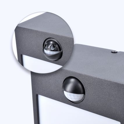 Brilagi - Iluminação de parede exterior LED com sensor TERNI LED/12W/230V preto IP44