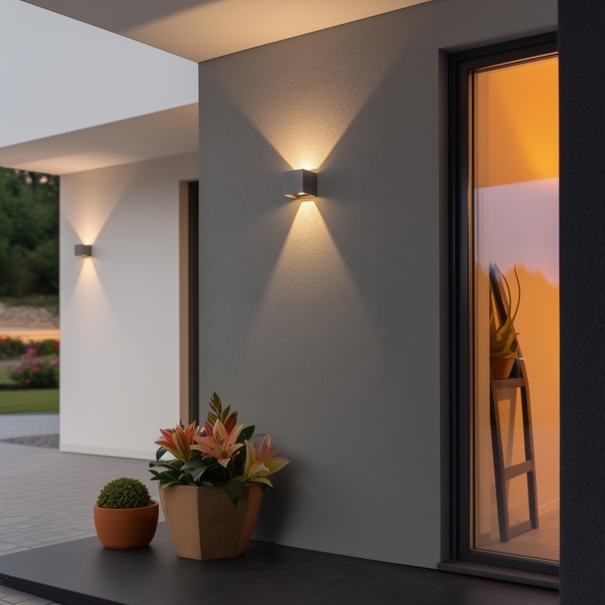 Brilagi - Iluminação de parede exterior LED CUBE LED/6W/230V cinzento IP54