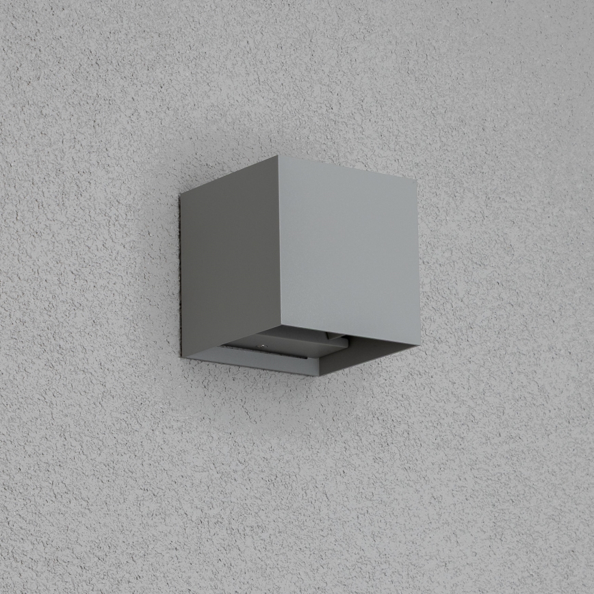 Brilagi - Iluminação de parede exterior LED CUBE LED/6W/230V cinzento IP54