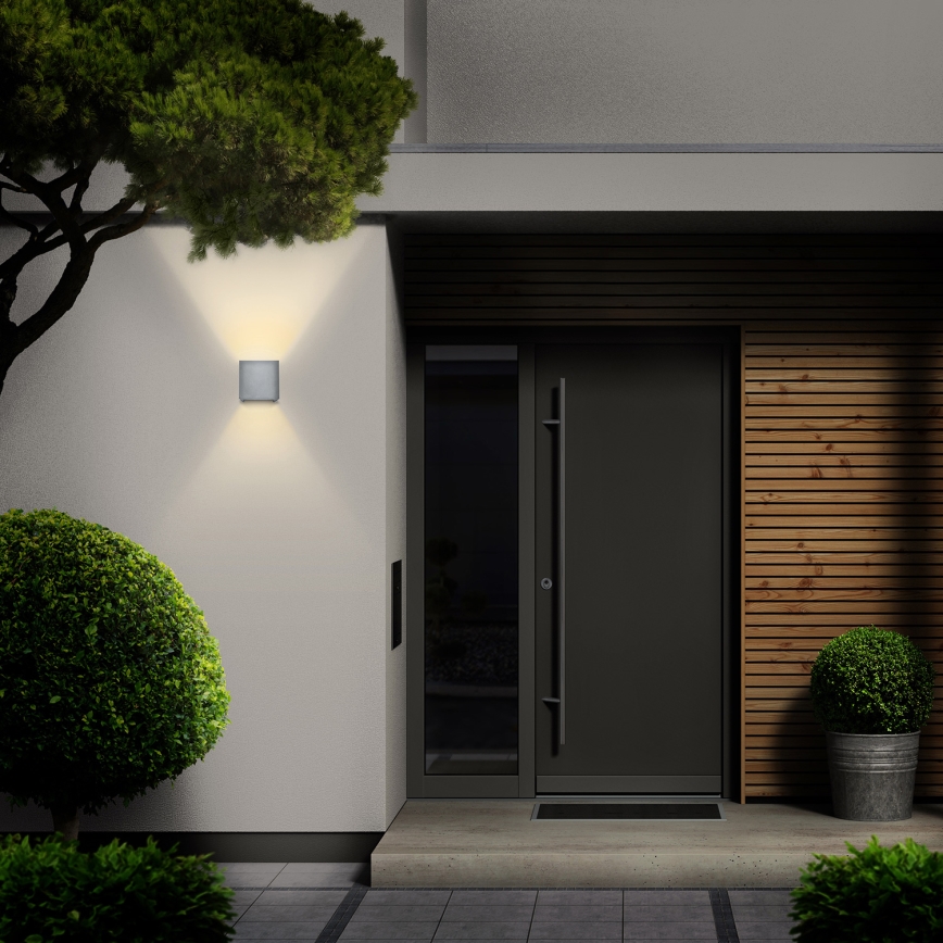 Brilagi - Iluminação de parede exterior LED CUBE LED/6W/230V cinzento IP54