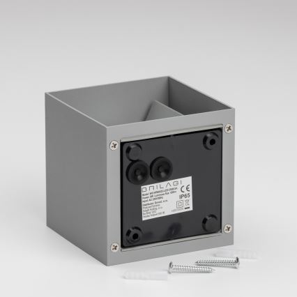 Brilagi - Iluminação de parede exterior LED CUBE LED/6W/230V cinzento IP54