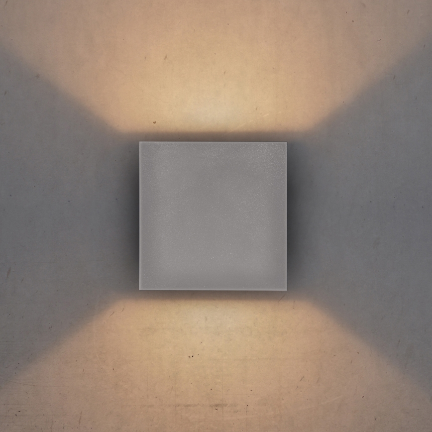 Brilagi - Iluminação de parede exterior LED CUBE LED/6W/230V cinzento IP54