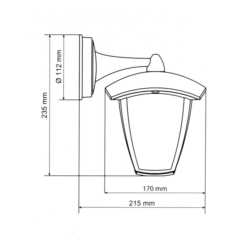 Brilagi - Iluminação de parede exterior LED LUNA 1xE27/60W/230V IP44