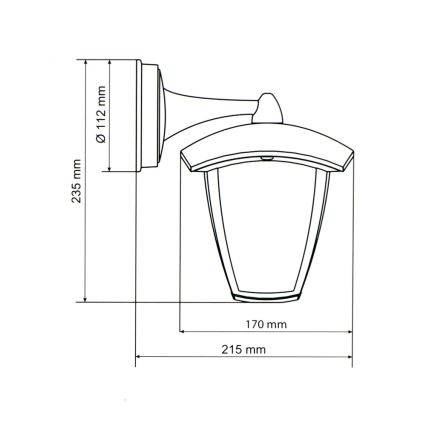 Brilagi - Iluminação de parede exterior LED LUNA 1xE27/60W/230V IP44