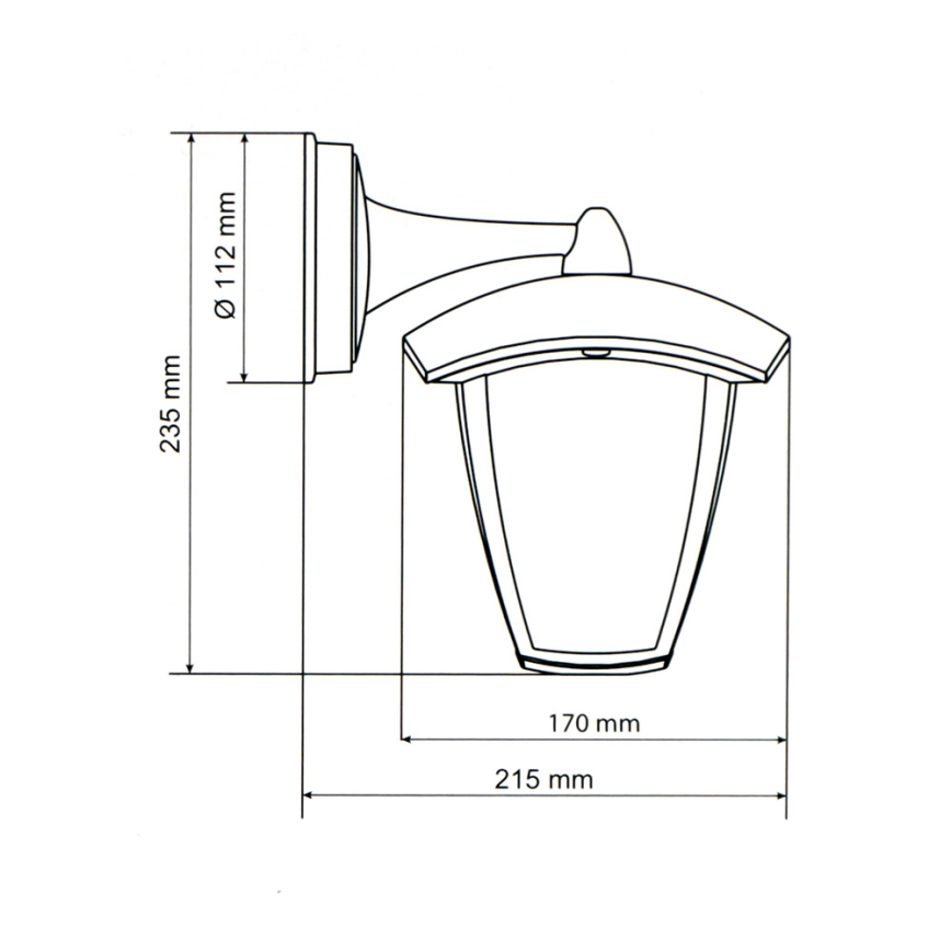 Brilagi - Iluminação de parede exterior LED LUNA 1xE27/60W/230V IP44