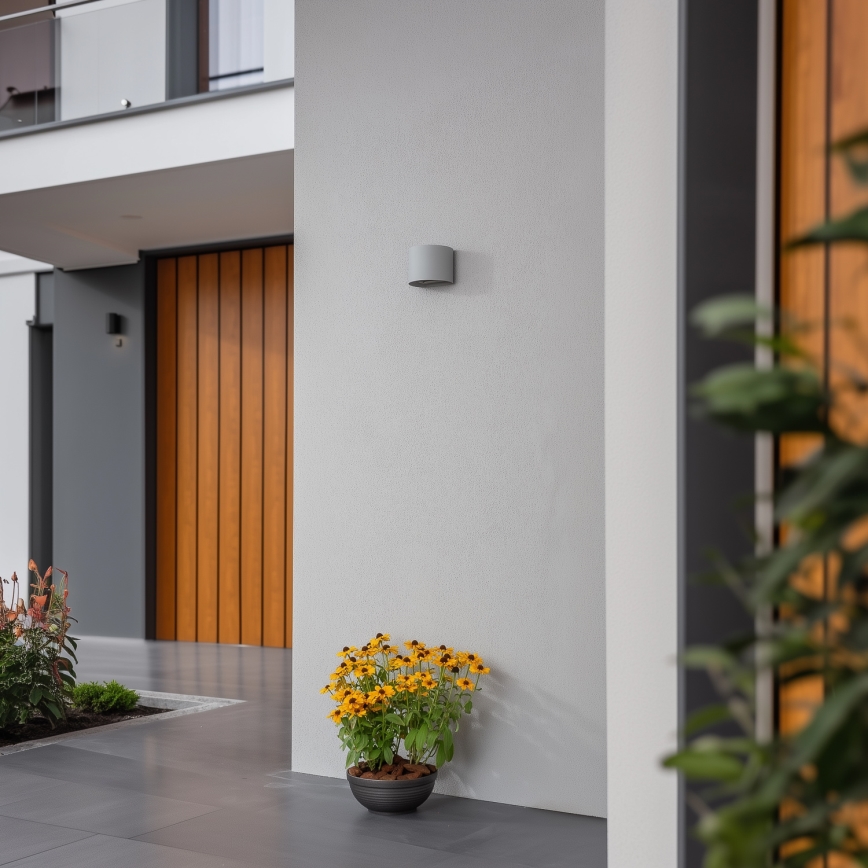 Brilagi - Iluminação de parede exterior LED RONDO LED/6W/230V cinzento IP54