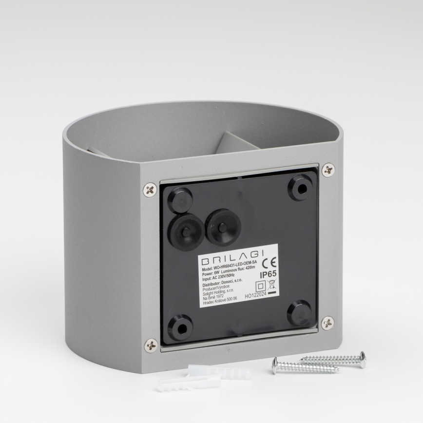 Brilagi - Iluminação de parede exterior LED RONDO LED/6W/230V cinzento IP54