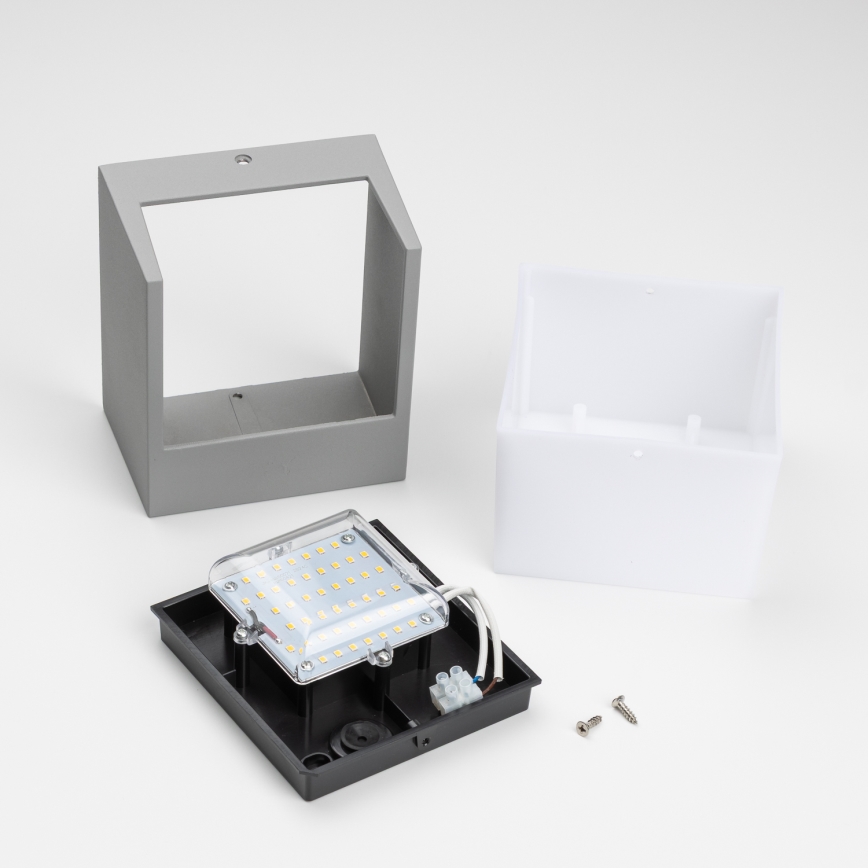 Brilagi - Iluminação de parede exterior LED TERNI LED/12W/230V cinzento IP44