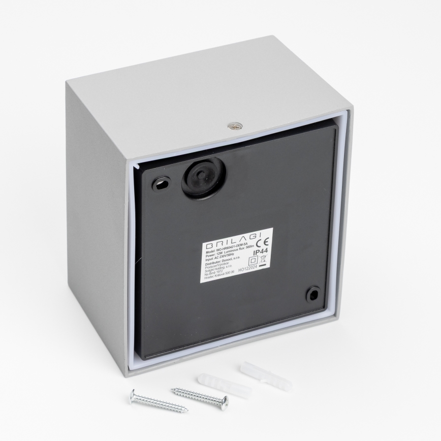 Brilagi - Iluminação de parede exterior LED TERNI LED/12W/230V cinzento IP44