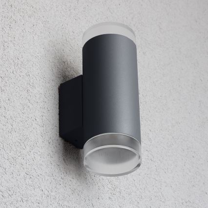 Brilagi - Iluminação de parede exterior MATERA 2xGU10/30W/230V antracite IP54
