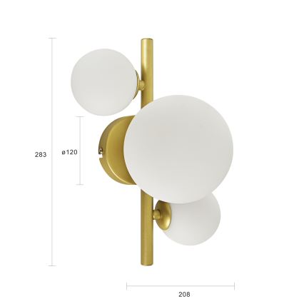 Brilagi - Iluminação de parede LED MILLA 3xG9/3W/230V dourado/branco