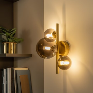 Brilagi - Iluminação de parede LED MILLA 3xG9/3W/230V dourado/fumado
