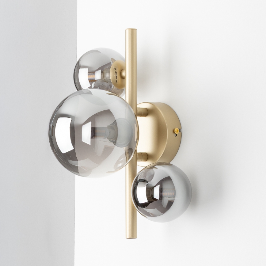 Brilagi - Iluminação de parede LED MILLA 3xG9/3W/230V dourado/fumado