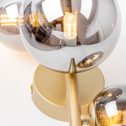 Brilagi - Iluminação de parede LED MILLA 3xG9/3W/230V dourado/fumado
