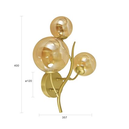 Brilagi - Iluminação de parede LED MISTEL 3xG9/3W/230V dourado
