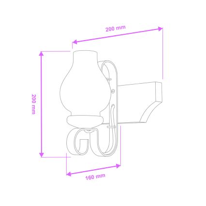 Brilagi - Iluminação de parede QUEEN 1xE14/40W/230V faia
