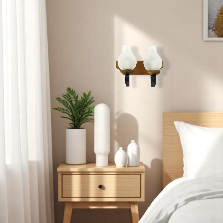 Brilagi - Iluminação de parede QUEEN 2xE14/40W/230V faia