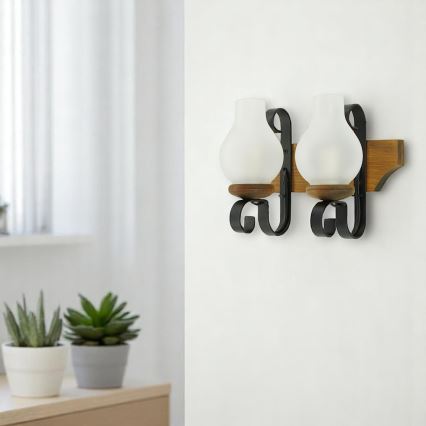 Brilagi - Iluminação de parede QUEEN 2xE14/40W/230V faia