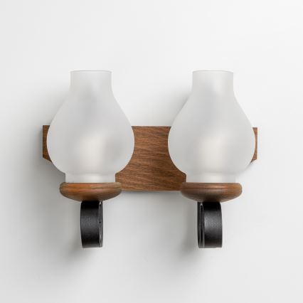 Brilagi - Iluminação de parede QUEEN 2xE14/40W/230V faia/nogueira