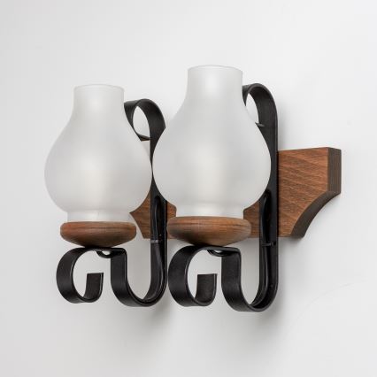 Brilagi - Iluminação de parede QUEEN 2xE14/40W/230V faia/nogueira