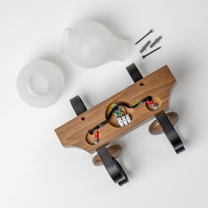 Brilagi - Iluminação de parede QUEEN 2xE14/40W/230V faia/nogueira