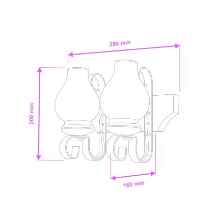 Brilagi - Iluminação de parede QUEEN 2xE14/40W/230V faia/nogueira