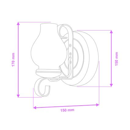 Brilagi - Iluminação de parede ROATA APLICA 1xE14/40W/230V faia/nogueira