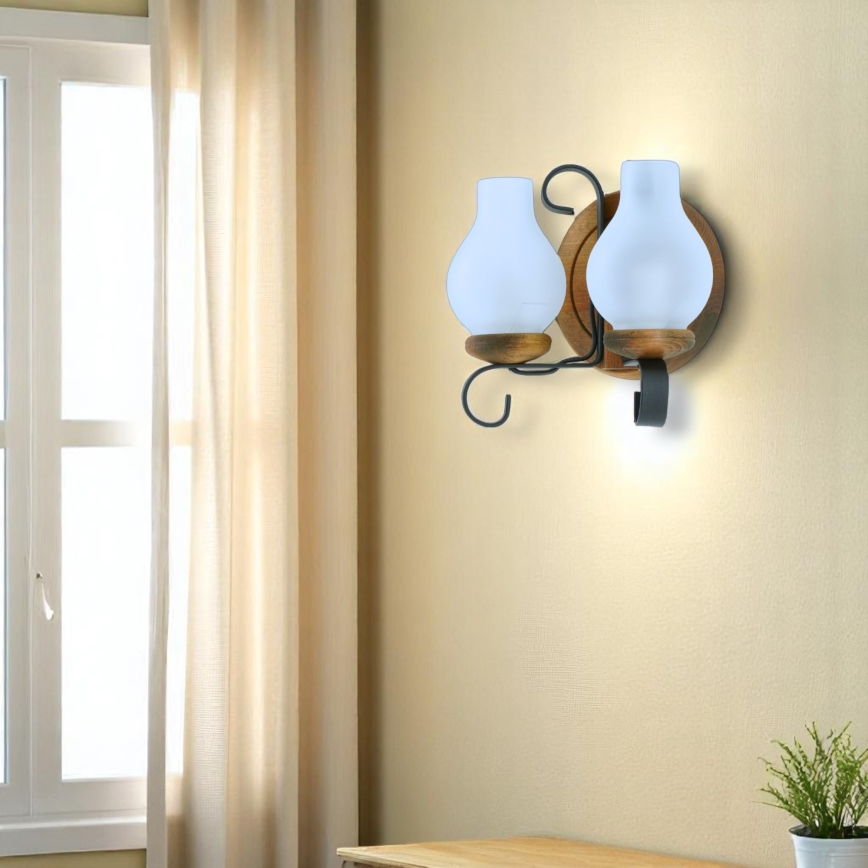 Brilagi - Iluminação de parede ROATA APLICA 2xE14/40W/230V faia