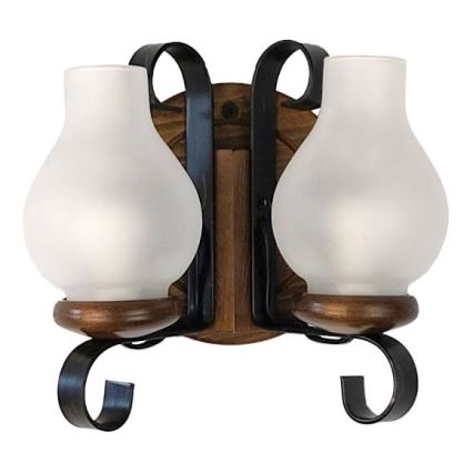 Brilagi - Iluminação de parede ROATA APLICA 2xE14/40W/230V faia/nogueira