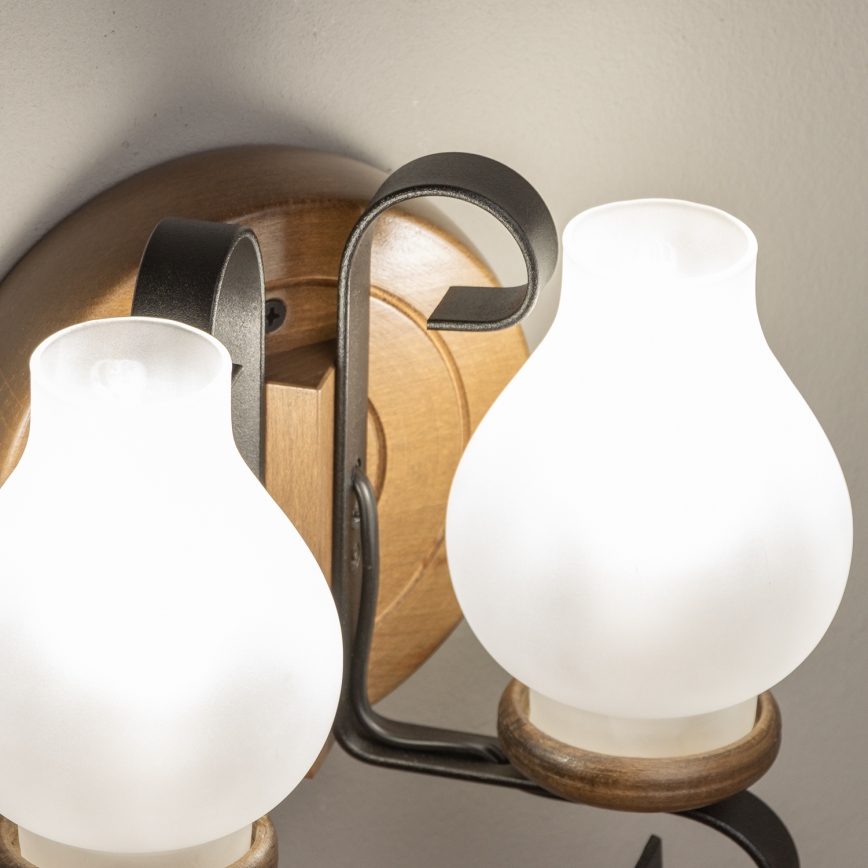 Brilagi - Iluminação de parede ROATA APLICA 2xE14/40W/230V faia/nogueira