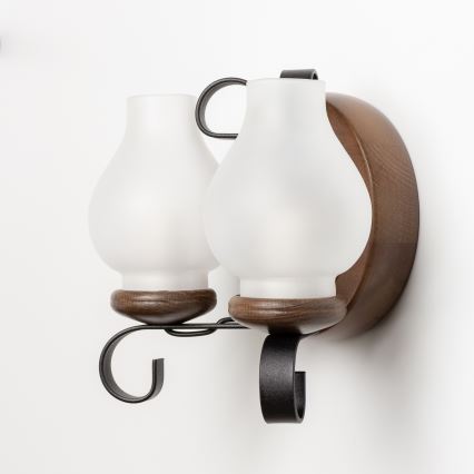 Brilagi - Iluminação de parede ROATA APLICA 2xE14/40W/230V faia/nogueira