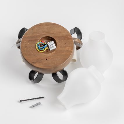 Brilagi - Iluminação de parede ROATA APLICA 2xE14/40W/230V faia/nogueira