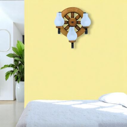 Brilagi - Iluminação de parede ROATA APLICA 3xE14/40W/230V faia