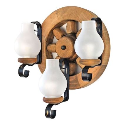 Brilagi - Iluminação de parede ROATA APLICA 3xE14/40W/230V faia