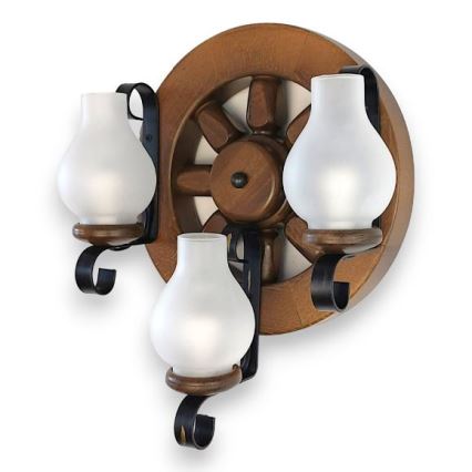 Brilagi - Iluminação de parede ROATA APLICA 3xE14/40W/230V faia/nogueira