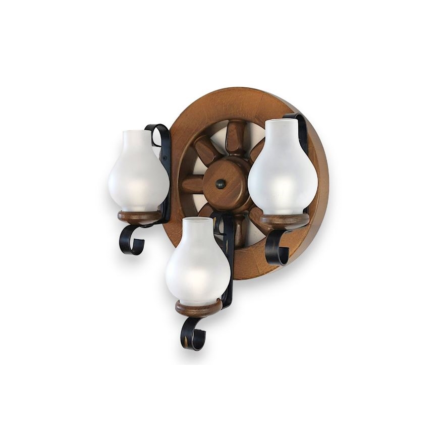 Brilagi - Iluminação de parede ROATA APLICA 3xE14/40W/230V faia/nogueira