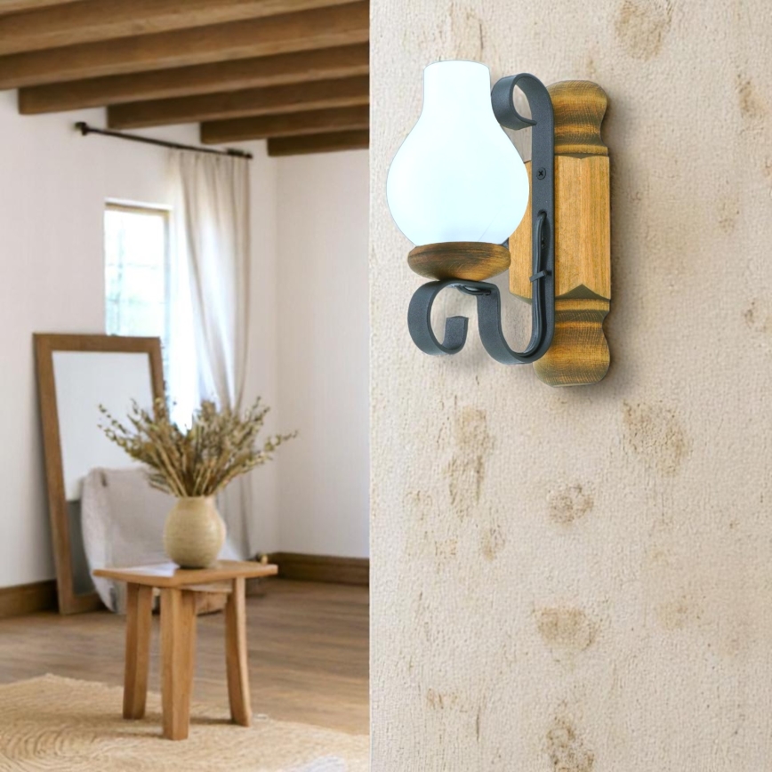 Brilagi - Iluminação de parede RUSTIC 1xE14/40W/230V faia