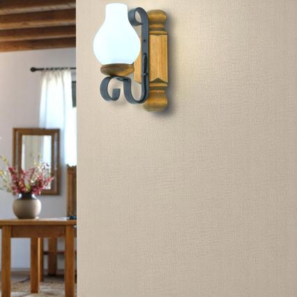 Brilagi - Iluminação de parede RUSTIC 1xE14/40W/230V faia