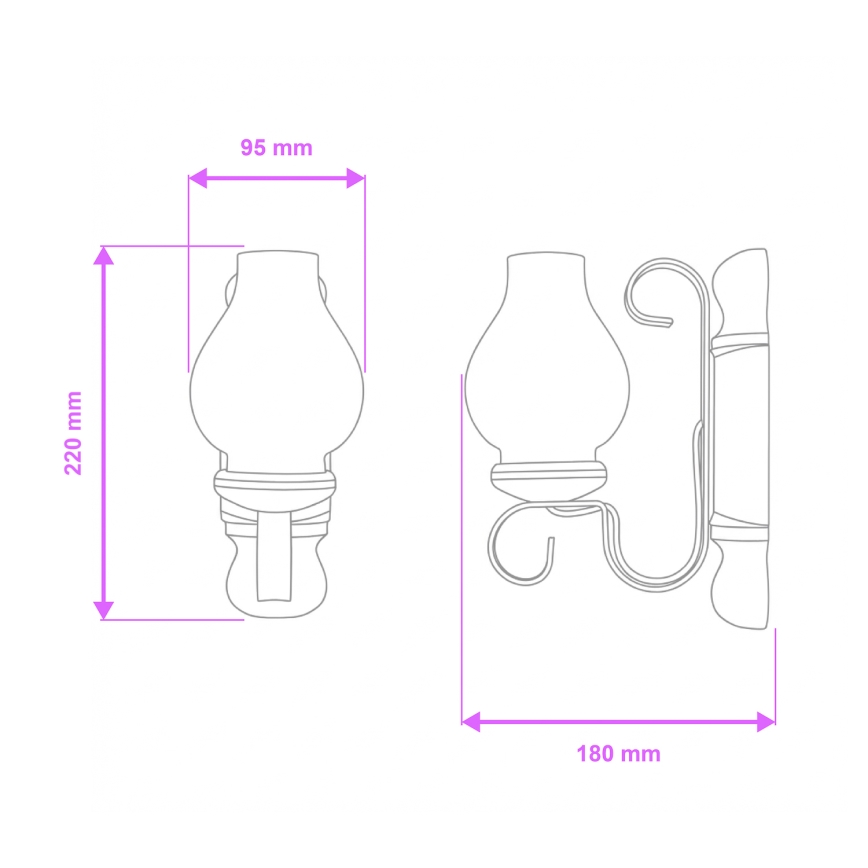 Brilagi - Iluminação de parede RUSTIC 1xE14/40W/230V faia/nogueira