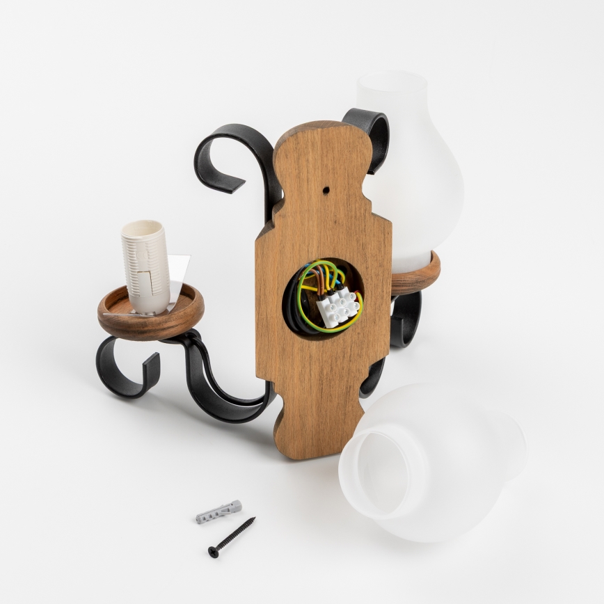 Brilagi - Iluminação de parede RUSTIC 2xE14/40W/230V faia