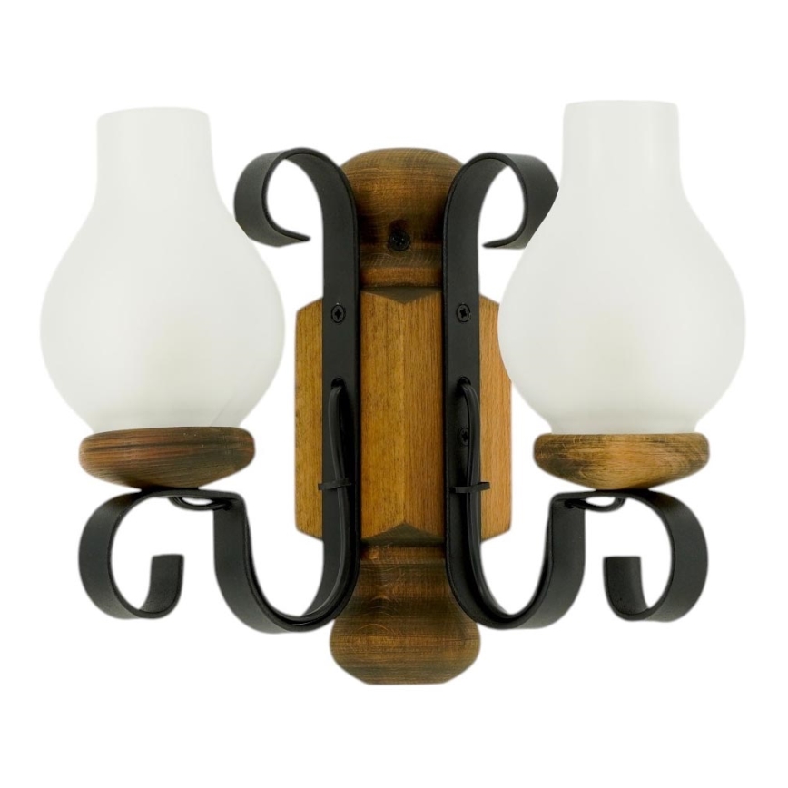 Brilagi - Iluminação de parede RUSTIC 2xE14/40W/230V faia/nogueira