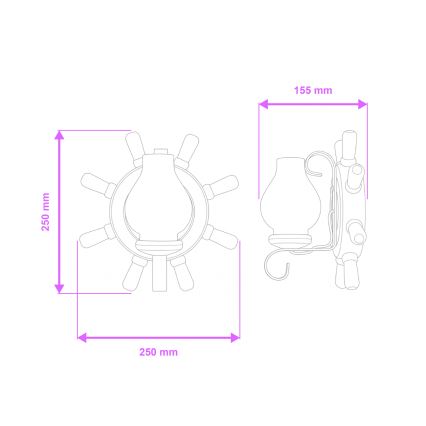 Brilagi - Iluminação de parede TIMONA 1xE14/40W/230V faia