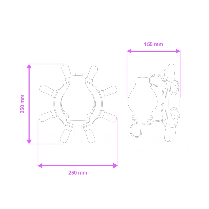 Brilagi - Iluminação de parede TIMONA 1xE14/40W/230V faia