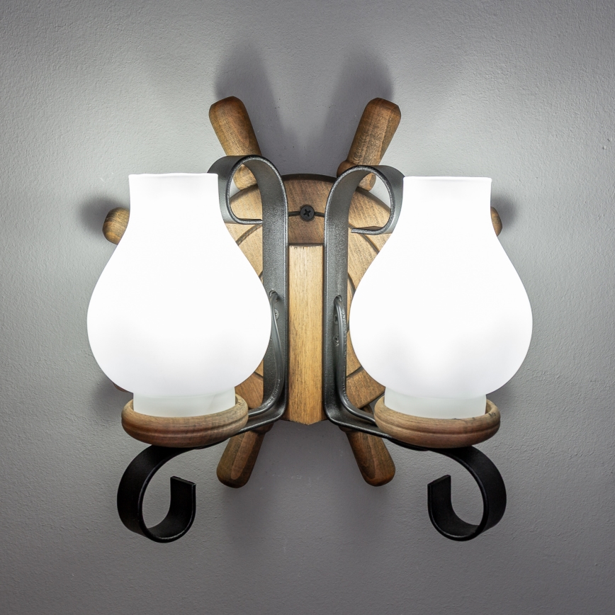 Brilagi - Iluminação de parede TIMONA 2xE14/40W/230V faia