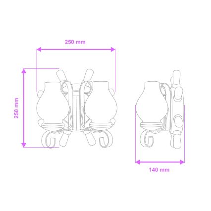 Brilagi - Iluminação de parede TIMONA 2xE14/40W/230V faia